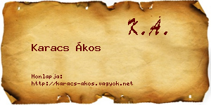 Karacs Ákos névjegykártya